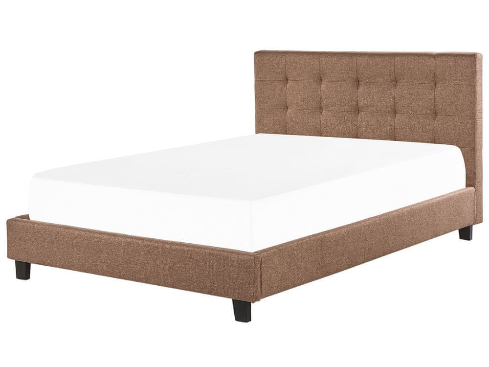 Beliani Čalúnená posteľ 180 x 200 cm hnedá LA ROCHELLE